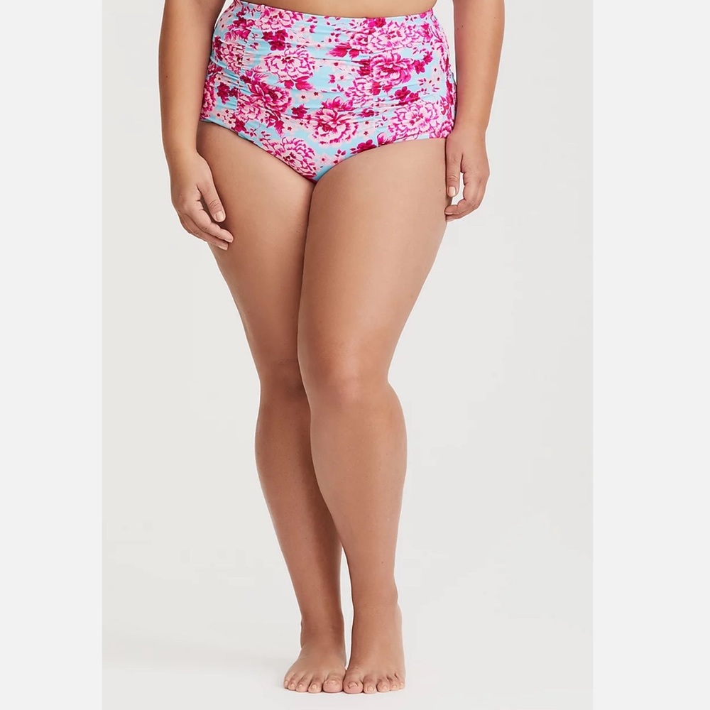 NWT Torrid Ruched Floral Swimsuit Bottom Beach Plus Sz 6X
